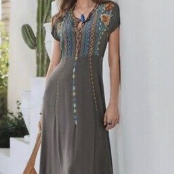 Nwt Johnny Was Crozier Embroidered Rayon Maxi Dress!